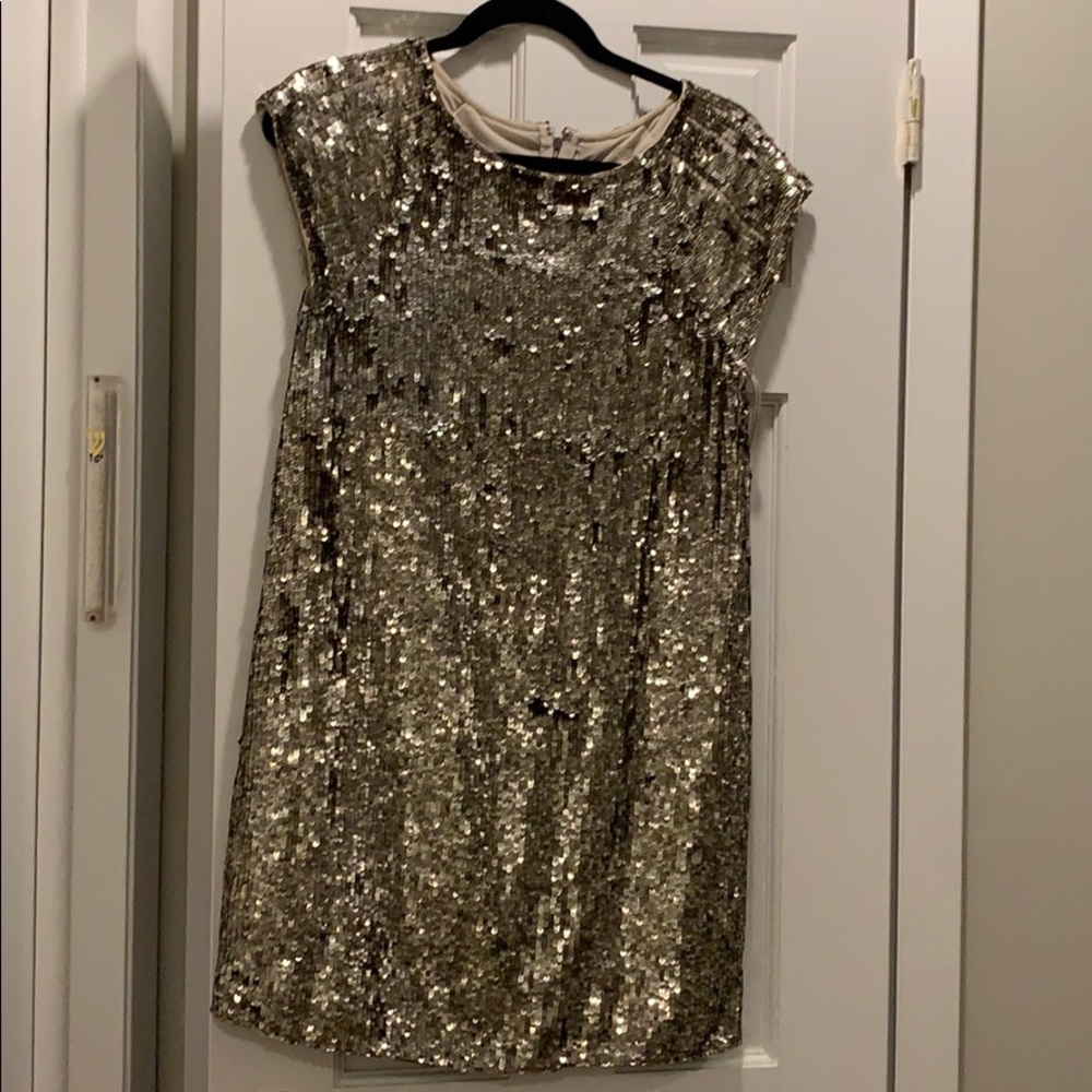 Gold sequin dress